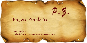 Pajzs Zorán névjegykártya